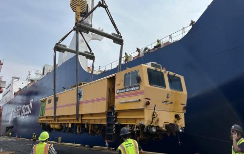 Gebrüder Weiss Ship Rail Building Vehicles to Alexandria