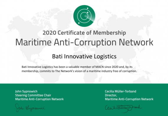 BATI Certified by the Maritime Anti-Corruption Network