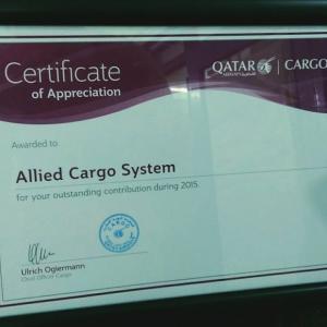 Allied Cargo System in Pakistan Awarded by Qatar Airways
