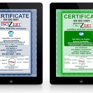 Renewal of UFO ISO 9001 and ISO 14001 Certification