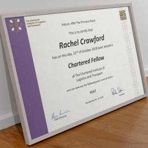 Rachel Crawford elected a Chartered Fellow of CILT